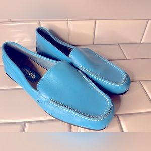 Azaleia Brazilian Leather Turquoise Loafers 7m